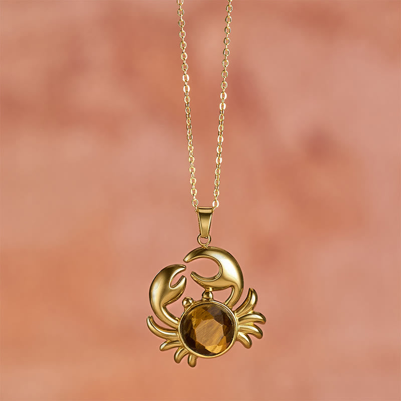 Buddha Stones 金メッキのアメジスト製カニモチーフのインナーピースネックレス - image 8