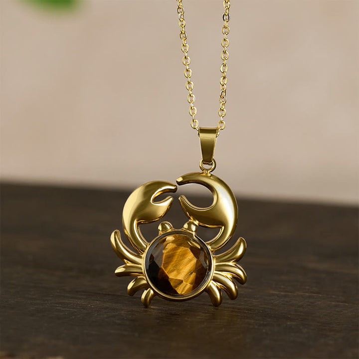 Buddha Stones 金メッキのアメジスト製カニモチーフのインナーピースネックレス - image 10