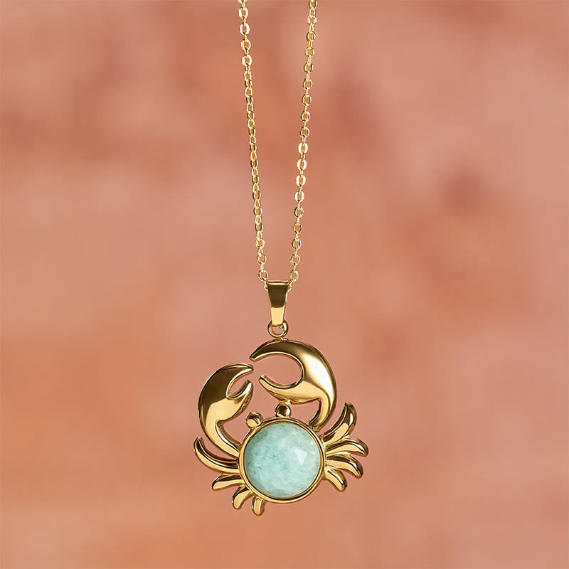 Buddha Stones 金メッキのアメジスト製カニモチーフのインナーピースネックレス - image 14