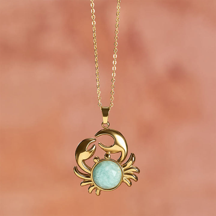 Buddha Stones 金メッキのアメジスト製カニモチーフのインナーピースネックレス - image 14