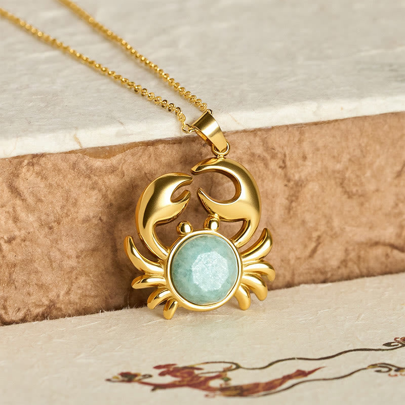 Buddha Stones 金メッキのアメジスト製カニモチーフのインナーピースネックレス - image 15