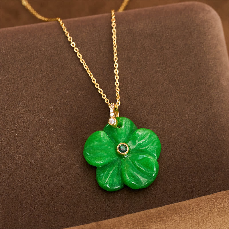 Buddha Stones 天然グリーンアベンチュリン五弁花ポジティブネックレス - image 9
