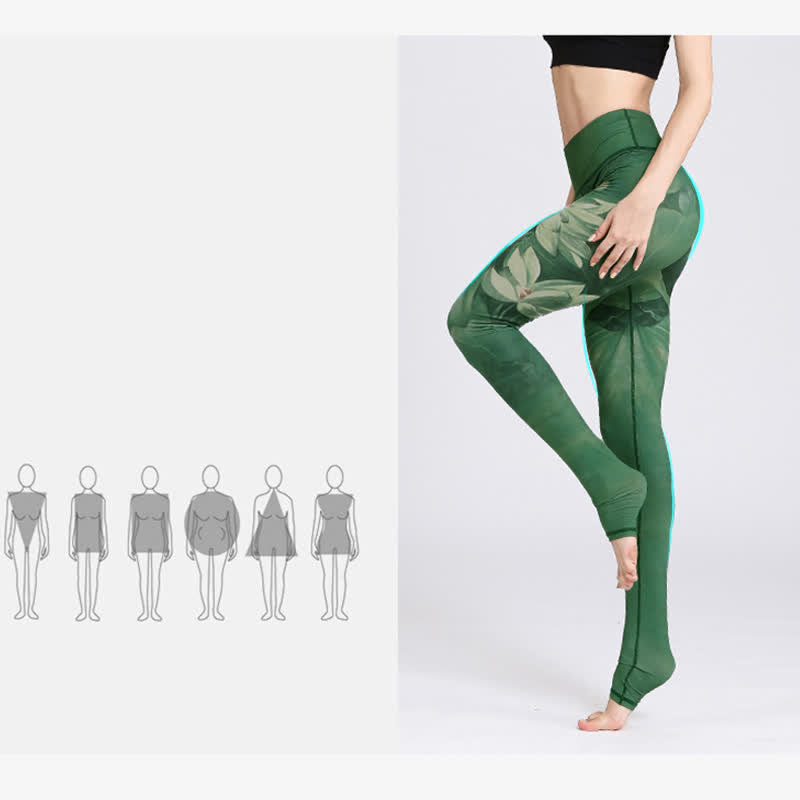 Buddha Stonesと蓮の花柄プリントデザインのパンツ スポーツフィットネスヨガレギンス レディースヨガパンツ - image 7