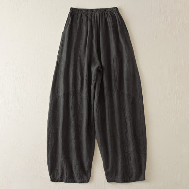 Buddha Stonesカジュアル ルーズ ストレートレッグ 7-8丈 クロップドパンツ レディース ハーレムパンツ ポケット付き - image 8