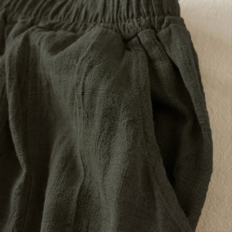 Buddha Stonesカジュアル ルーズ ストレートレッグ 7-8丈 クロップドパンツ レディース ハーレムパンツ ポケット付き - image 12