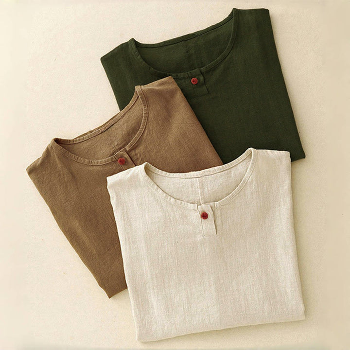 Buddha Stonesカジュアル 無地 レディース クルーネック ゆったり半袖Tシャツ - image 19