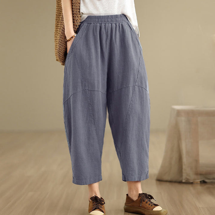Buddha Stonesスプリング 7-8丈 無地 レディース ハーレムパンツ ポケット付き - image 13