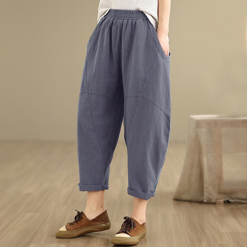 Buddha Stonesスプリング 7-8丈 無地 レディース ハーレムパンツ ポケット付き - image 11
