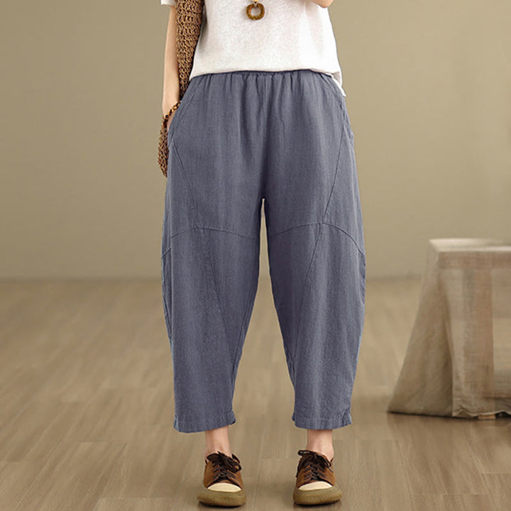 Buddha Stonesスプリング 7-8丈 無地 レディース ハーレムパンツ ポケット付き - image 10