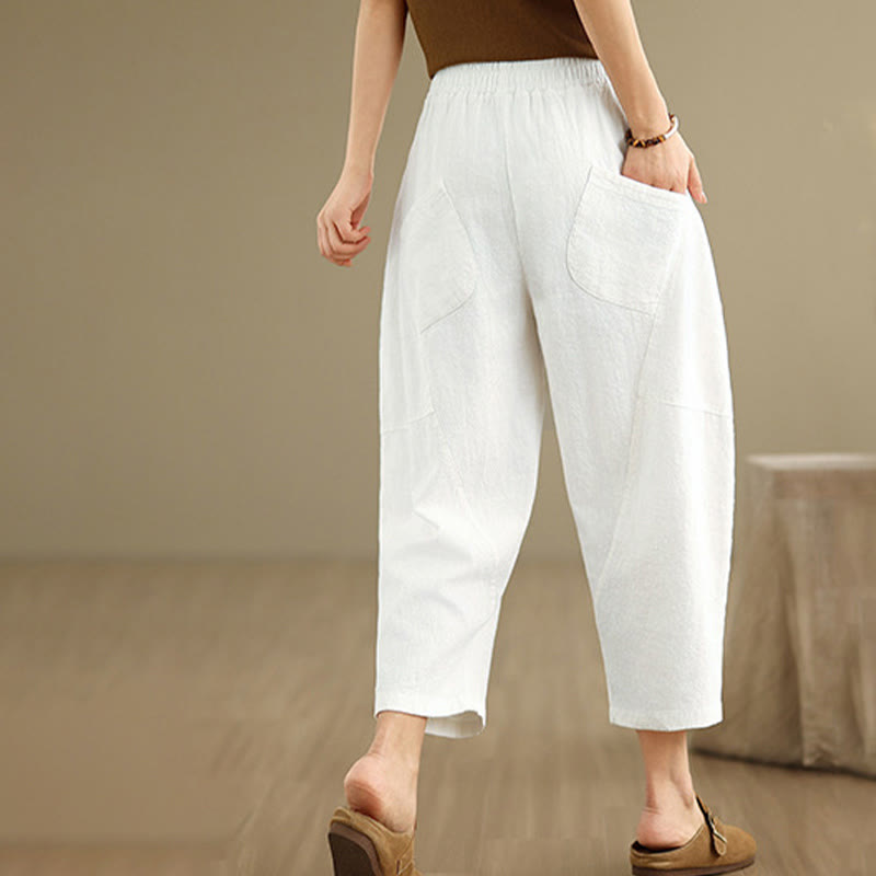 Buddha Stonesスプリング 7-8丈 無地 レディース ハーレムパンツ ポケット付き - image 20