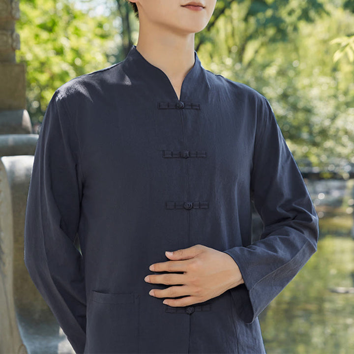Buddha Stonesスピリチュアル 禅 ヨガ 瞑想 祈り 服 メンズセット - ネイビーブルー - US/UK/AU48、 EU58 (6XL) - image 1