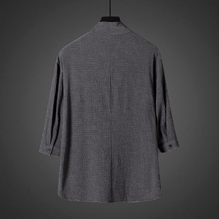 Buddha Stonesカジュアル Vネック 七分袖 メンズシャツ - image 3