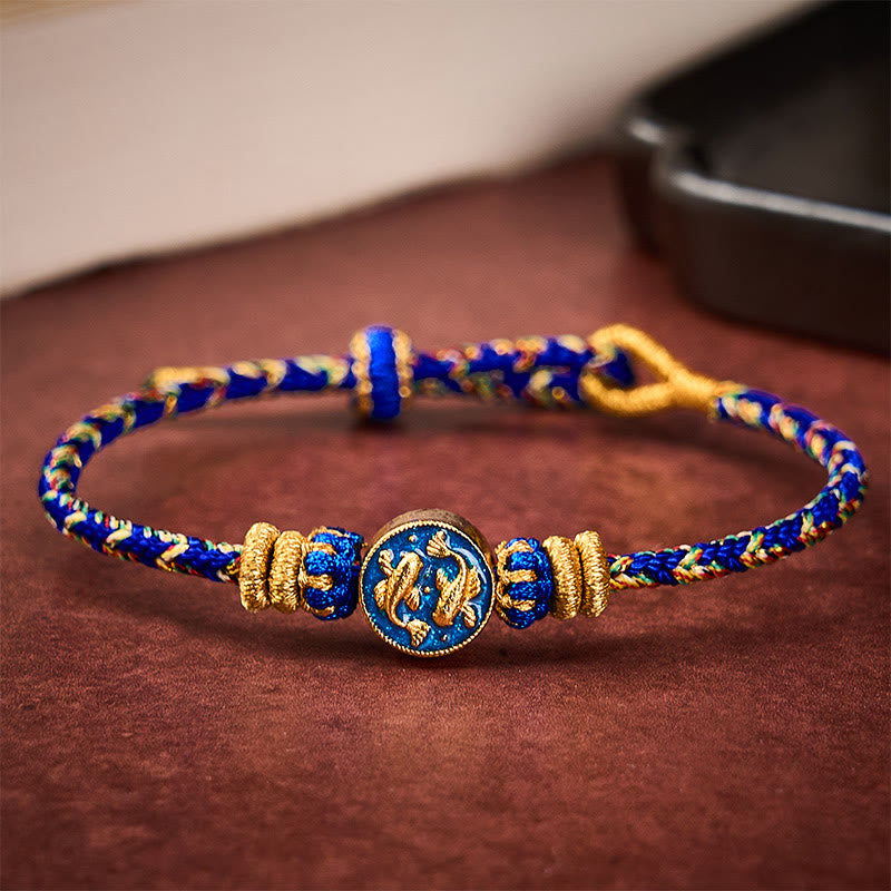 Buddha Stones 手織り糸 ダブルゴールデン鯉強度ロープブレスレット - image 11