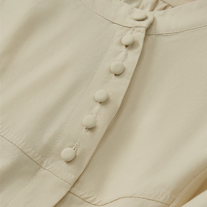 Buddha Stonesレースアップボタンデザイン レディース 七分袖シャツ - image 13
