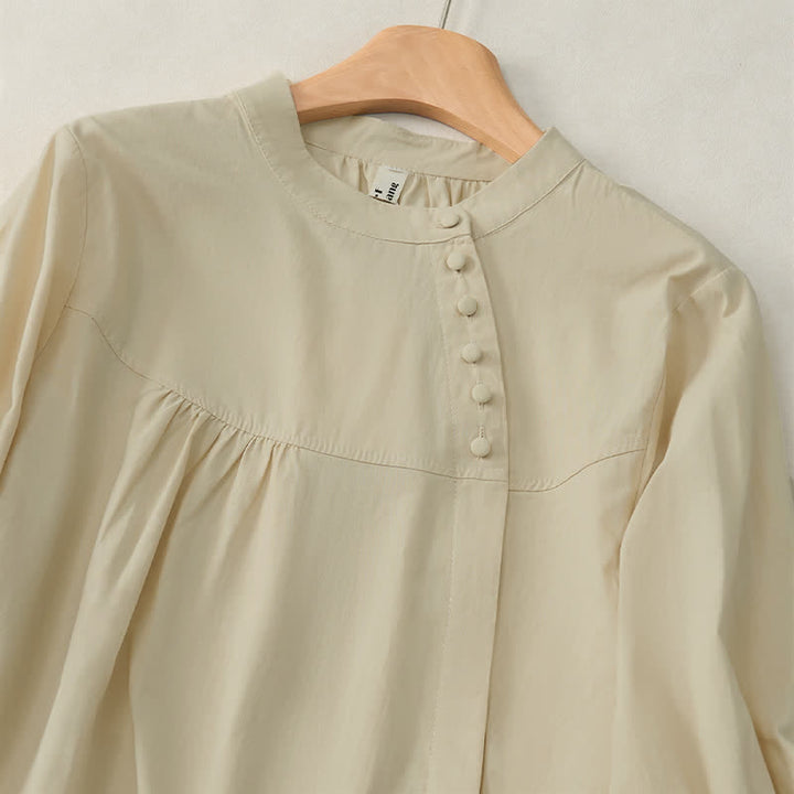 Buddha Stonesレースアップボタンデザイン レディース 七分袖シャツ - image 11