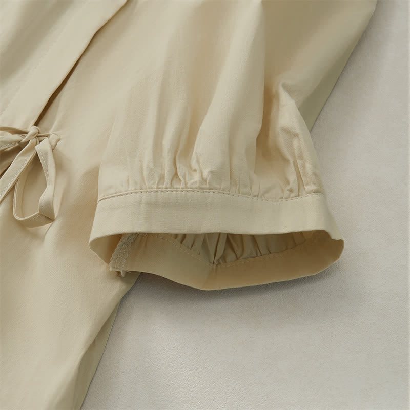 Buddha Stonesレースアップボタンデザイン レディース 七分袖シャツ - image 15