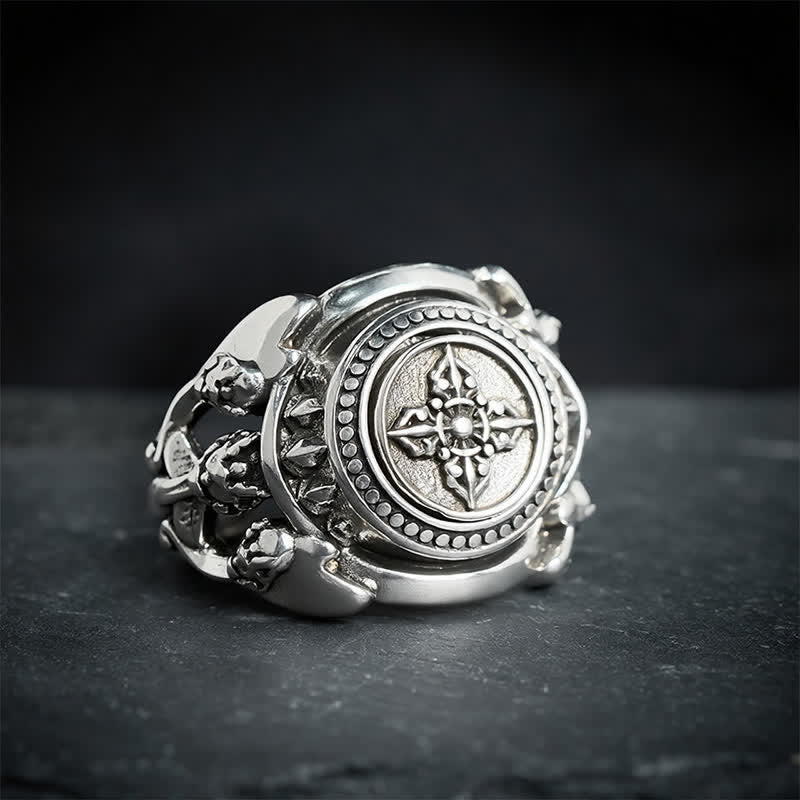 Buddha Stones 銅製のヴァジュラオープンストレングスリング - 18mm-US8 - image 0
