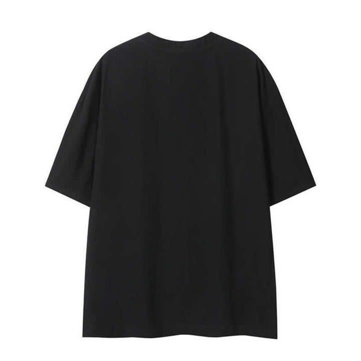 Buddha Stones 夏物カジュアルボヘミアン風ドローストリング無地メンズ半袖Tシャツ - image 13