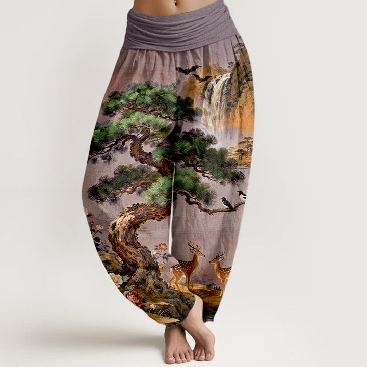 Buddha Stones コットンマウンテン パインディア柄 レディース ゴムウエスト ハーレムパンツ - インジゴ - US16、 UK/AU20、 EU48 (3XL) - image 5