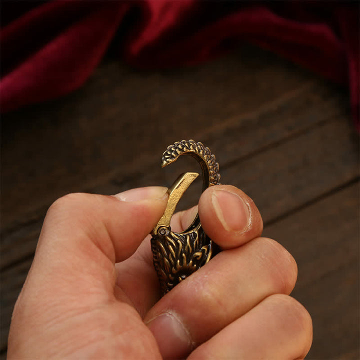 Buddha Stones 真鍮製ドラゴンの力の鍵キーホルダー - image 14