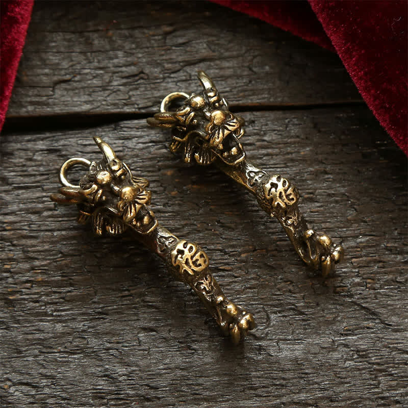 Buddha Stones 真鍮製龍如意五帝金成就キーホルダー - image 14