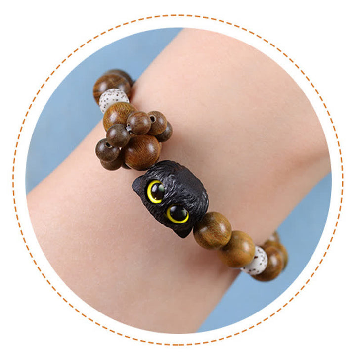 Buddha Stones 黒檀の招き猫のグラウンディングビーズブレスレット - image 4