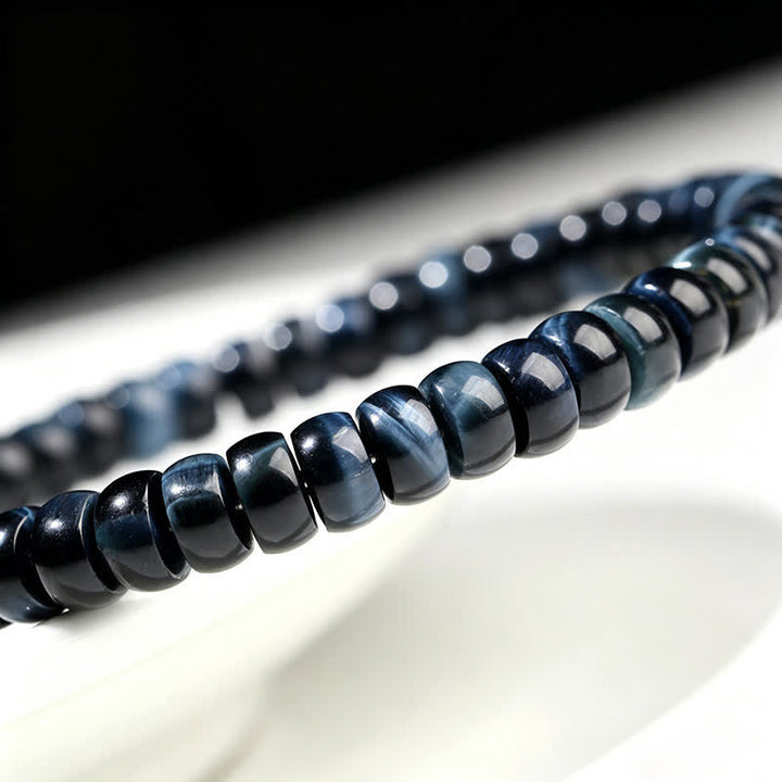 Buddha Stones ブルータイガーアイのポジティブビーズブレスレット - image 8