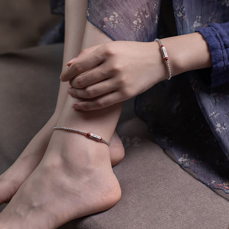 Buddha Stones 辰砂オーム・マニ・パドメ・フムウィズダム アンクレット ブレスレット - image 8