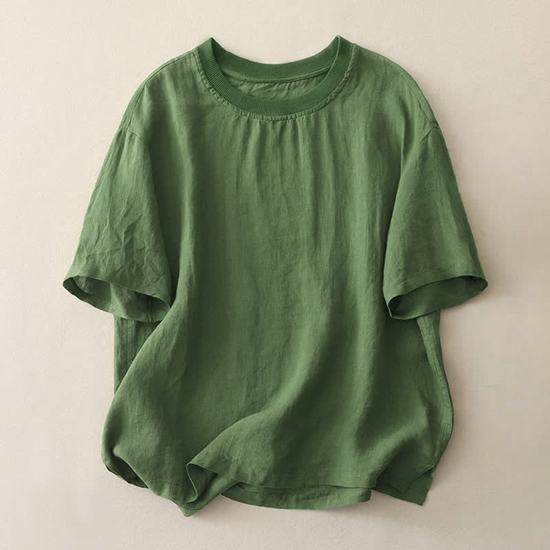 Buddha Stonesプレーンステッチクルーネックデザインレディースポリエステル半袖シャツ - フォレストグリーン - US14、 UK/AU18、 EU46 (2XL) - image 16