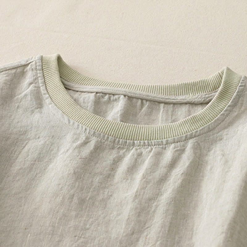 Buddha Stonesプレーンステッチクルーネックデザインレディースポリエステル半袖シャツ - image 26