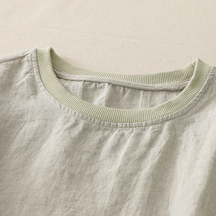 Buddha Stonesプレーンステッチクルーネックデザインレディースポリエステル半袖シャツ - image 26