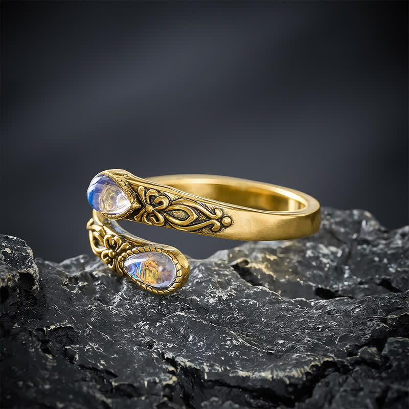 Buddha Stones 銅製リュウリ・バタフライ・フリーダム・オープンリング - image 9