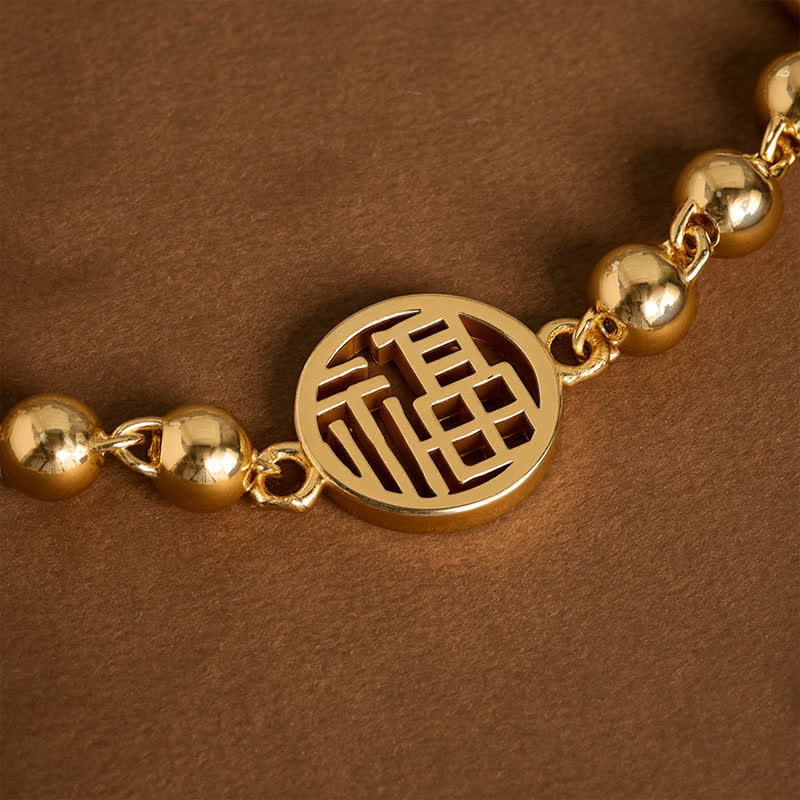 Buddha Stones 銅製の福の文字良縁祈願ブレスレット - image 3