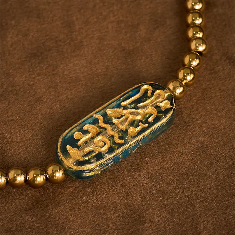 Buddha Stones チタンスチール リウリ・オーム・マニ・パドメ・フム刺激ブレスレット - image 4