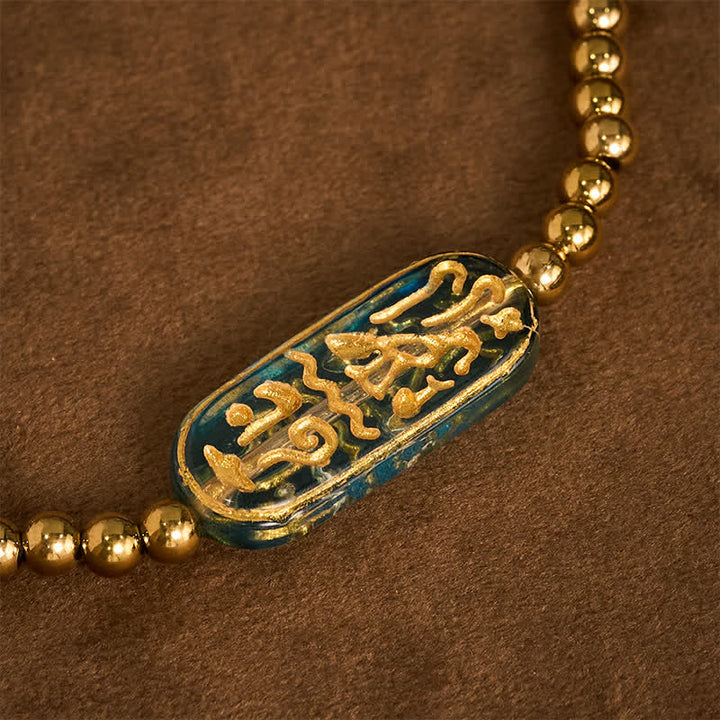 Buddha Stones チタンスチール リウリ・オーム・マニ・パドメ・フム刺激ブレスレット - image 4