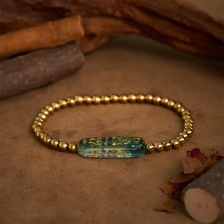Buddha Stones チタンスチール リウリ・オーム・マニ・パドメ・フム刺激ブレスレット - image 1