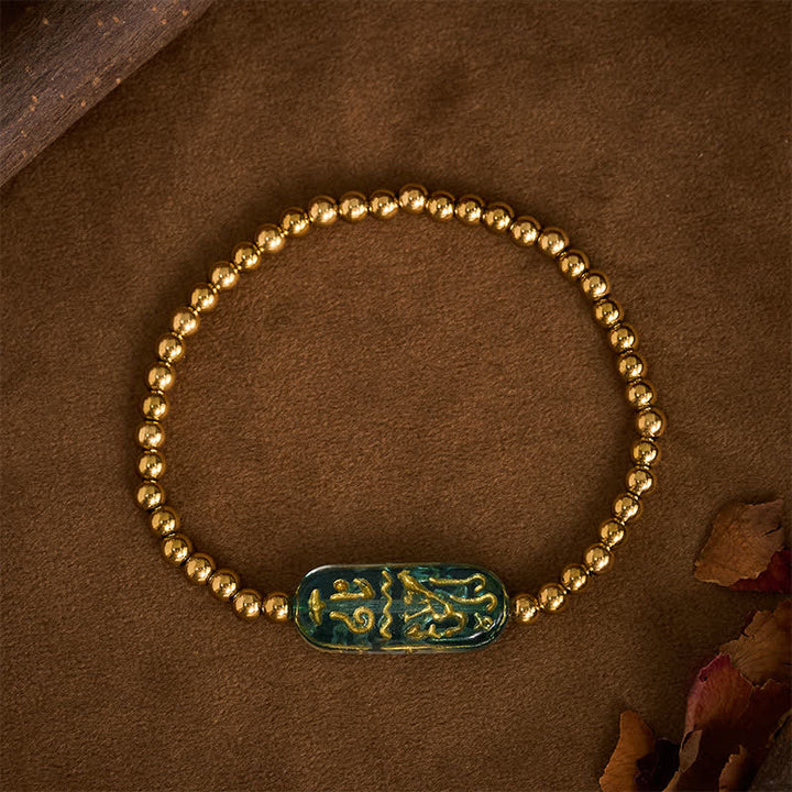 Buddha Stones チタンスチール リウリ・オーム・マニ・パドメ・フム刺激ブレスレット - image 2