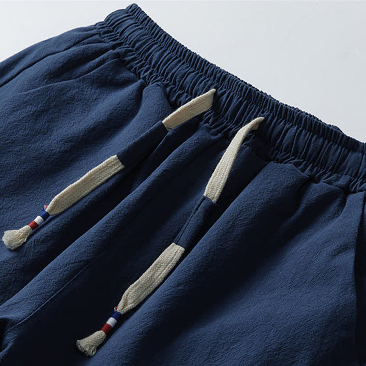 Buddha Stones 夏用唐風カジュアルカエルボタン竹柄コットンリネン半袖シャツパンツメンズ瞑想服（ポケット付き）2点セット - image 10