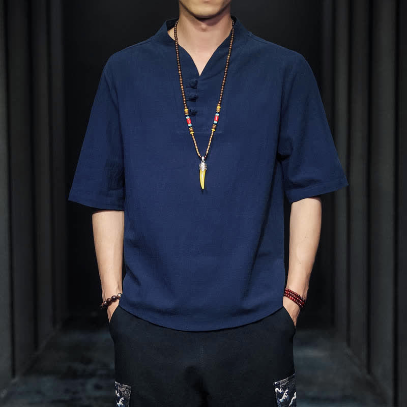 Buddha Stonesカジュアル サマー ハーフスリーブシャツ メンズ 半袖シャツ - スレートブルー - US/UK/AU46、 EU56 (5XL) - image 24
