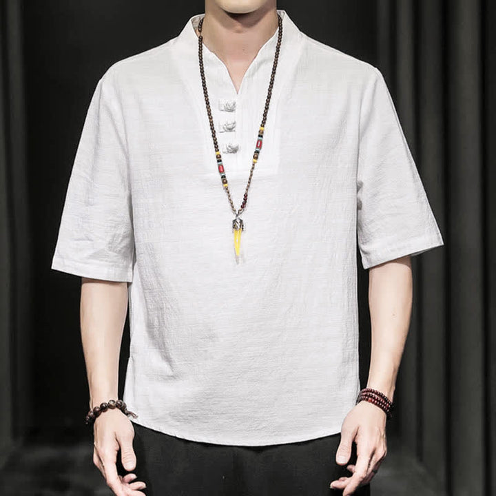 Buddha Stonesカジュアル サマー ハーフスリーブシャツ メンズ 半袖シャツ - image 1