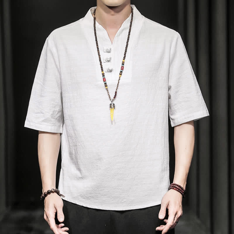 Buddha Stonesカジュアル サマー ハーフスリーブシャツ メンズ 半袖シャツ - image 1
