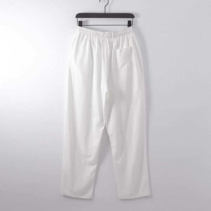 Buddha Stonesクロスカラーコットンリネン唐装漢服上下セットメンズ - image 16
