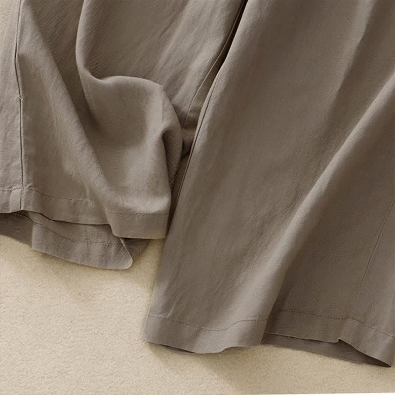 Buddha Stones無地フロントボタンバックゴム入りレディースパンツ（ポケット付き） - image 22