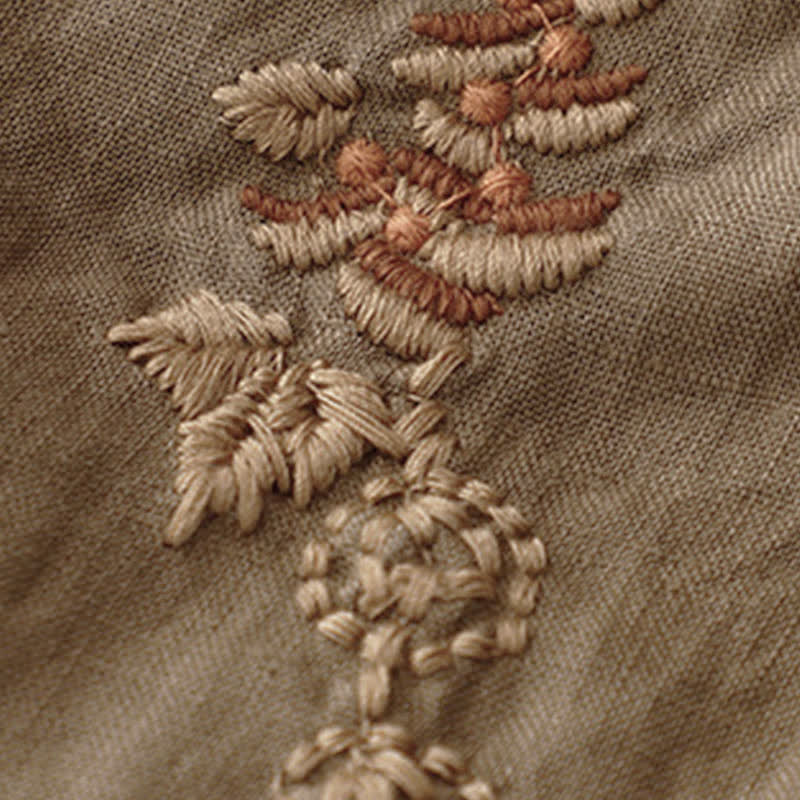 Buddha Stonesヴィンテージ風 無地刺繍 ドローストリング付き レディーススカート ポケット付き - image 2