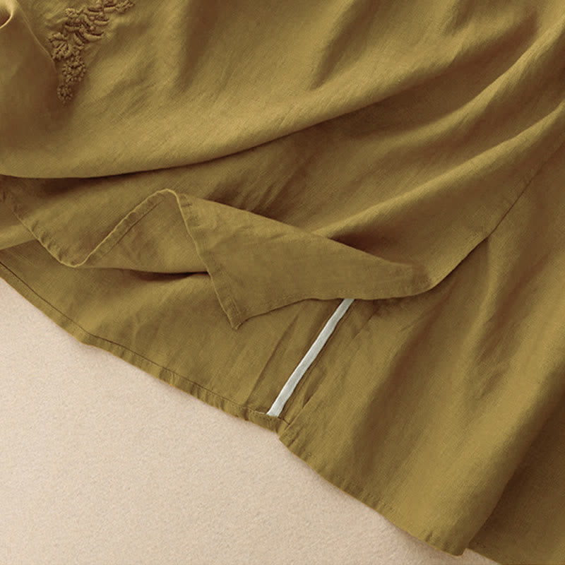 Buddha Stonesヴィンテージ風 無地刺繍 ドローストリング付き レディーススカート ポケット付き - image 25