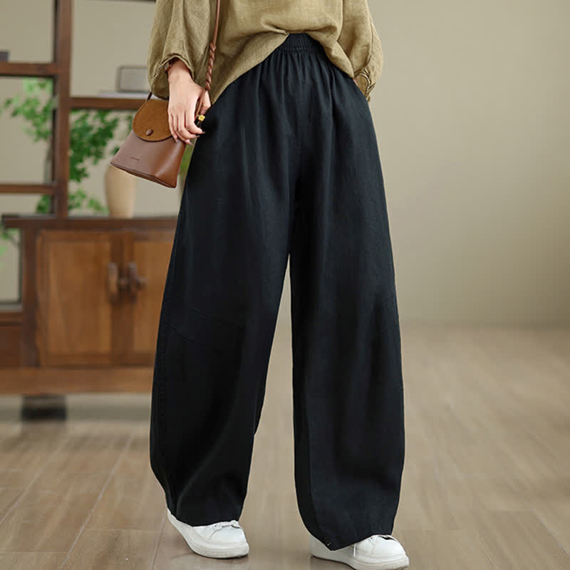 Buddha Stonesカジュアル 無地 コットン レディース ワイドレッグパンツ ポケット付き - image 29