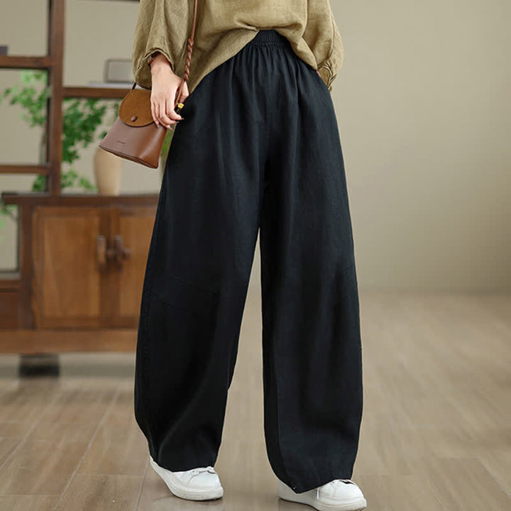 Buddha Stonesカジュアル 無地 コットン レディース ワイドレッグパンツ ポケット付き - image 29