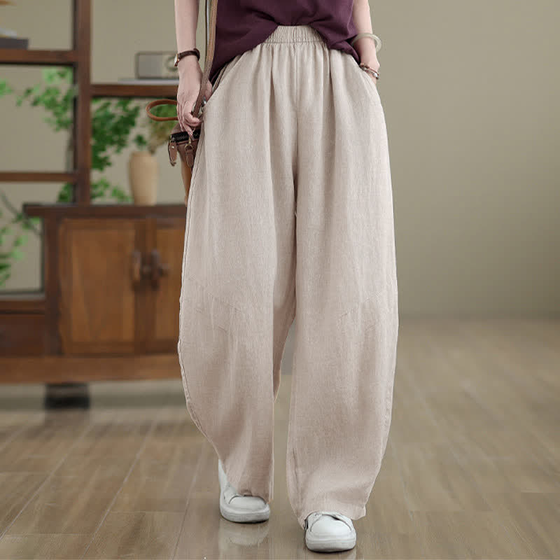 Buddha Stonesカジュアル 無地 コットン レディース ワイドレッグパンツ ポケット付き - image 15