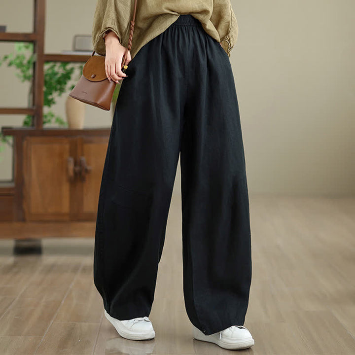 Buddha Stonesカジュアル 無地 コットン レディース ワイドレッグパンツ ポケット付き - image 27