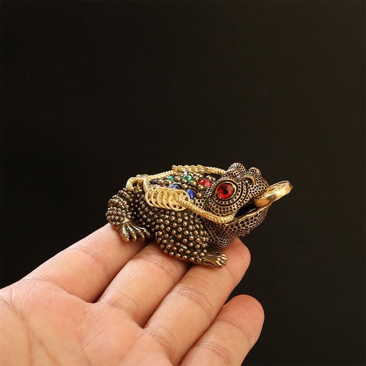 Buddha Stones 真鍮製の三本足の金運カエル（富と幸運繁栄のシンボル） - image 7